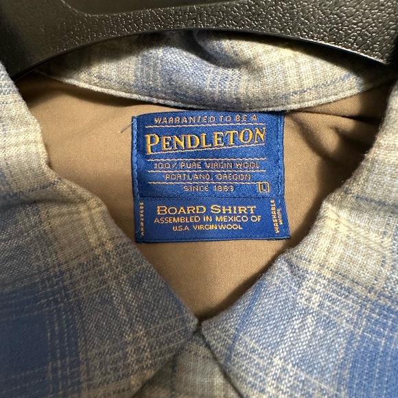 Pendleton board shirt, size large, regular blue, and white - Picture 4 of 6